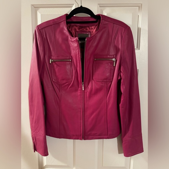 Leather Fuschia Chic  Moto Jacket. 
Soft & Supple. Perfect condition! - Picture 2 of 8
